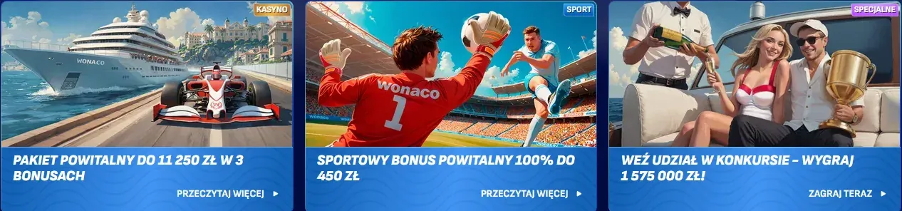 Bonusy i promocje w Wonaco Casino
